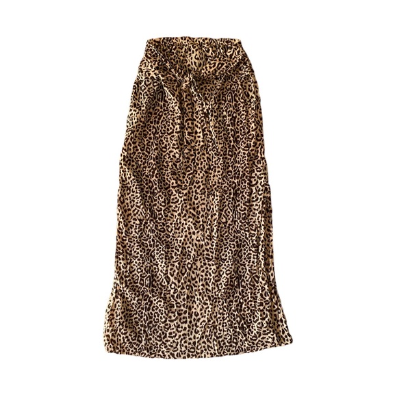 J. Crew Dresses & Skirts - J Crew Beach Small Long Skirt Leopard Animal Print Front Tie Slits